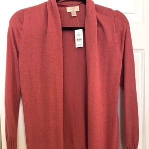 NWT LOFT Rose color cardigan sweater